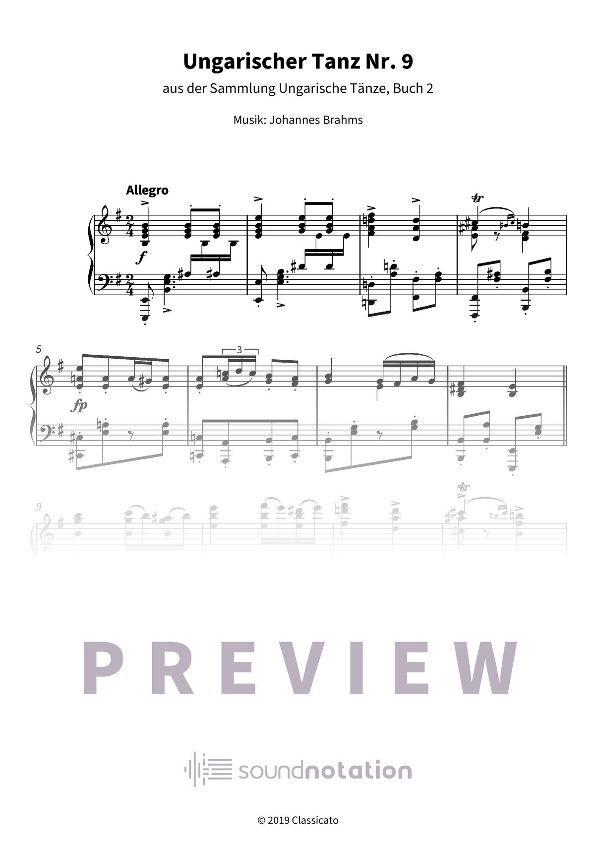 Ungarischer Tanz Nr. 9 - Preview Page 1