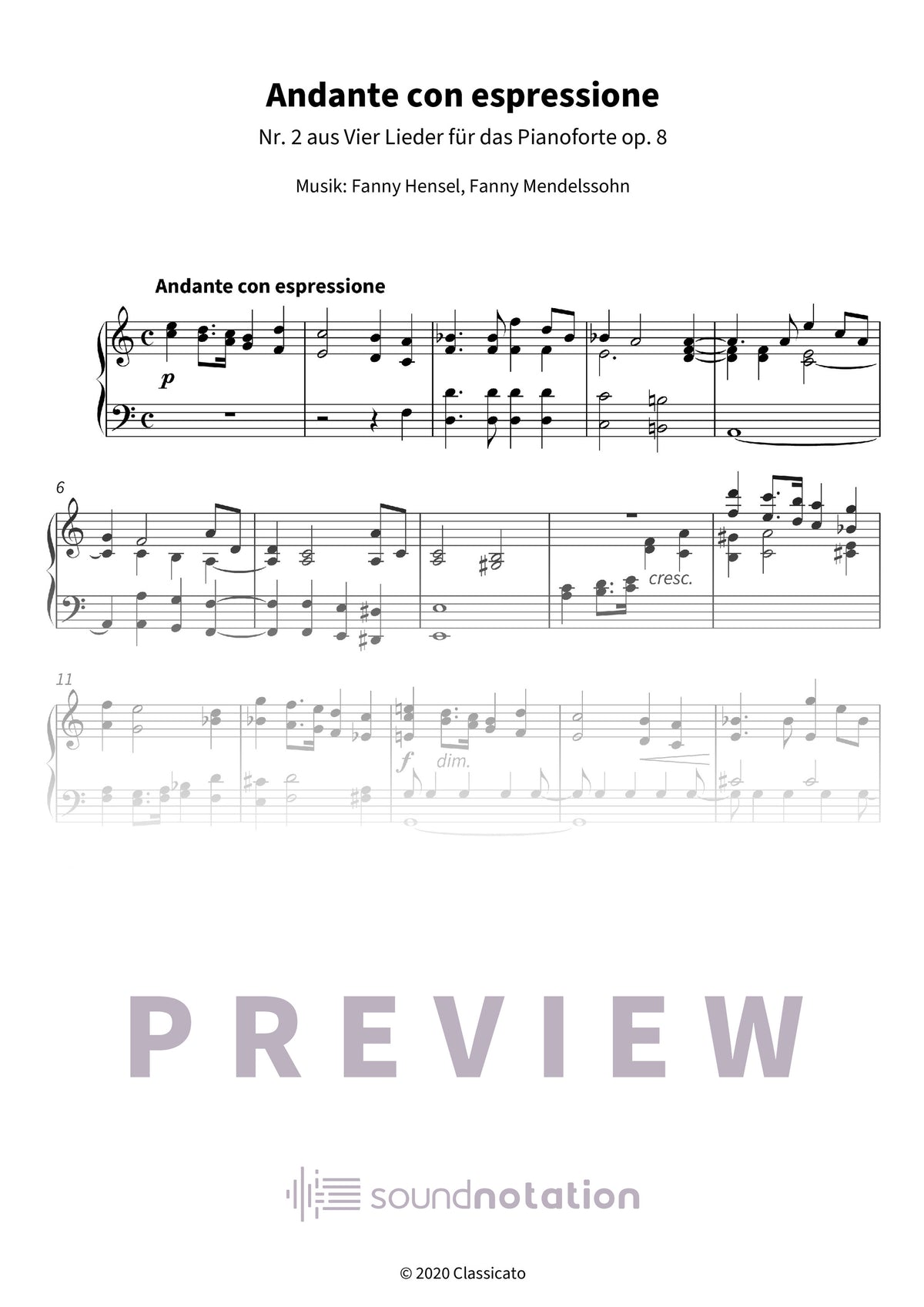 Andante con espressione - Preview Page 1