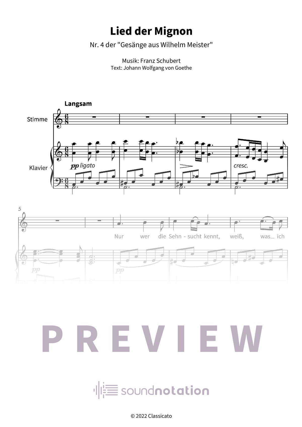 Lied der Mignon - Preview Page 1