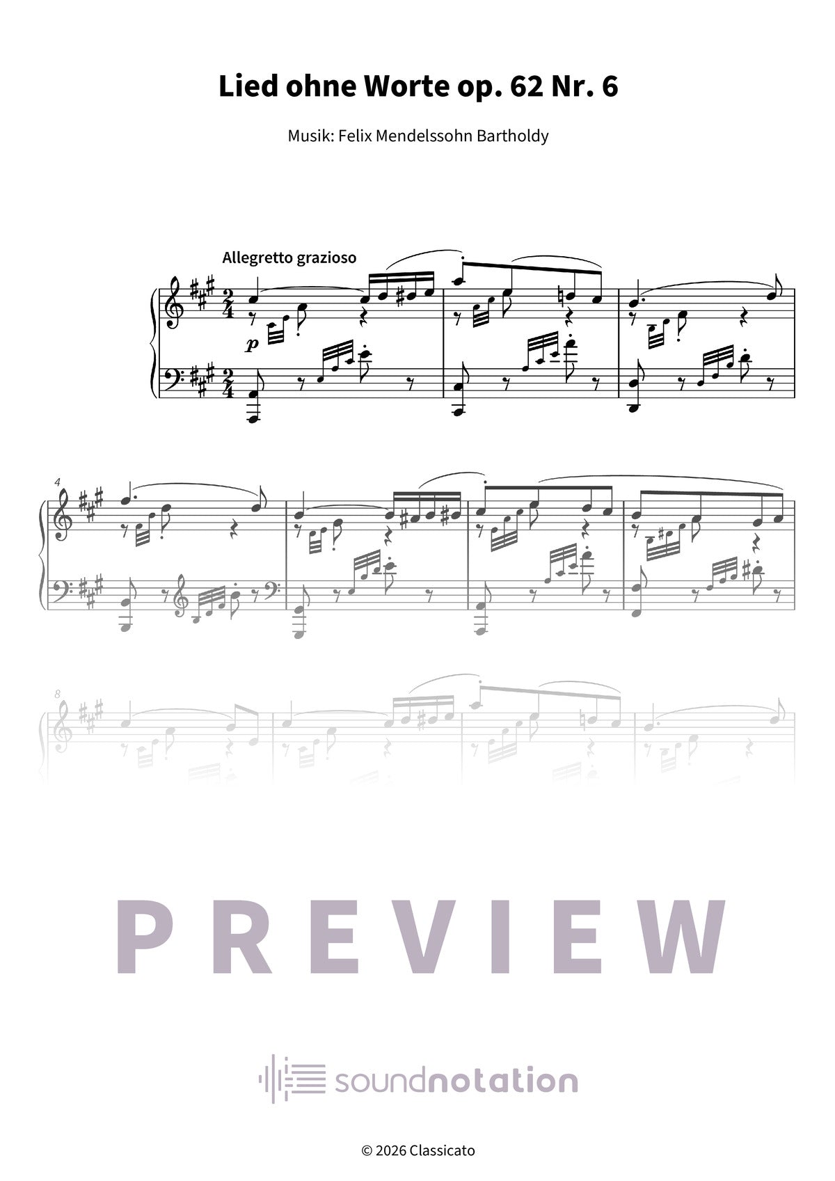 Lied ohne Worte op. 62 Nr. 6 - Preview Page 1