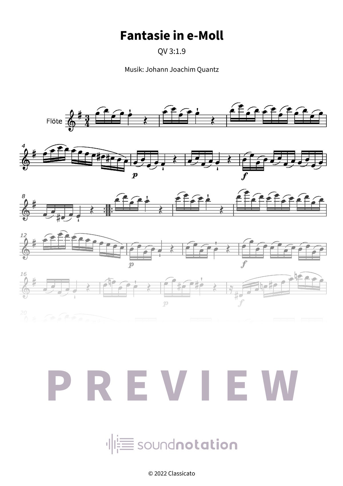 Fantasie in e-Moll - Preview Page 1