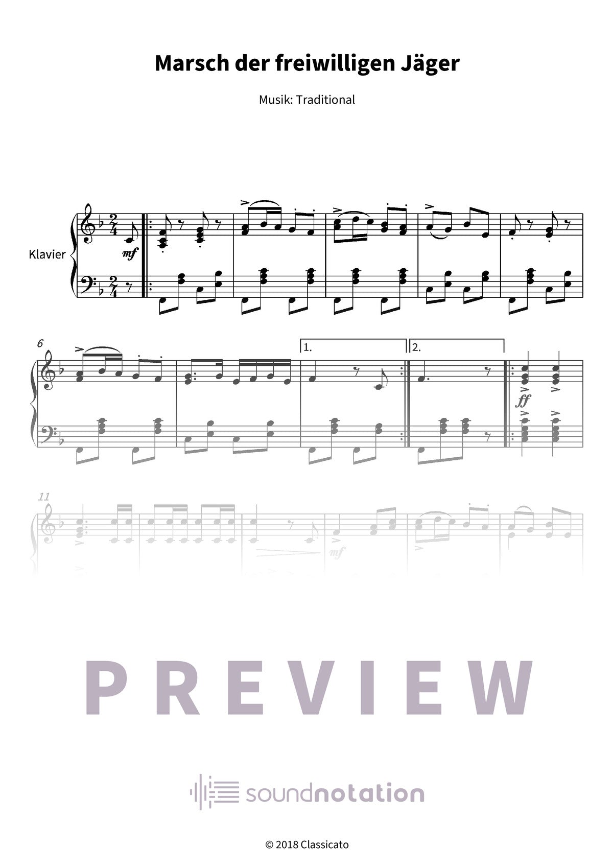 Marsch der freiwilligen Jäger - Preview Page 1