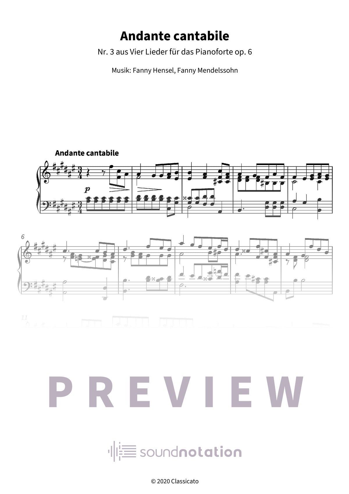 Andante cantabile - Preview Page 1
