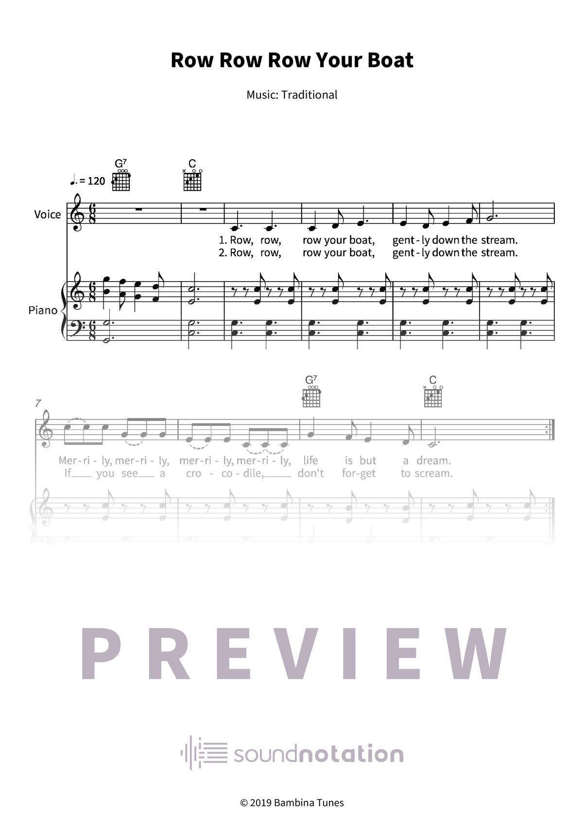 Row Row Row Your Boat - Preview Page 1