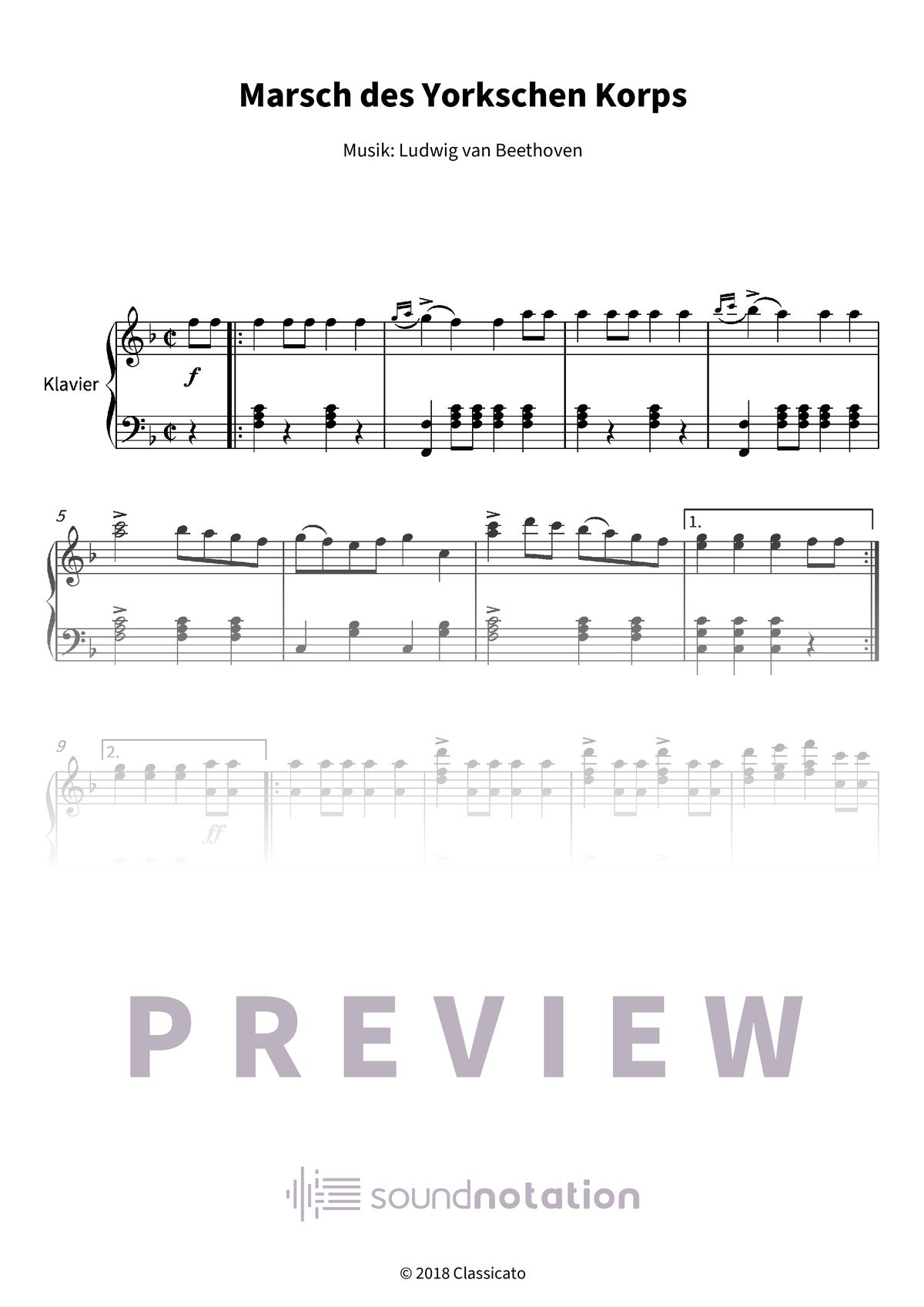 Marsch des Yorkschen Korps - Preview Page 1