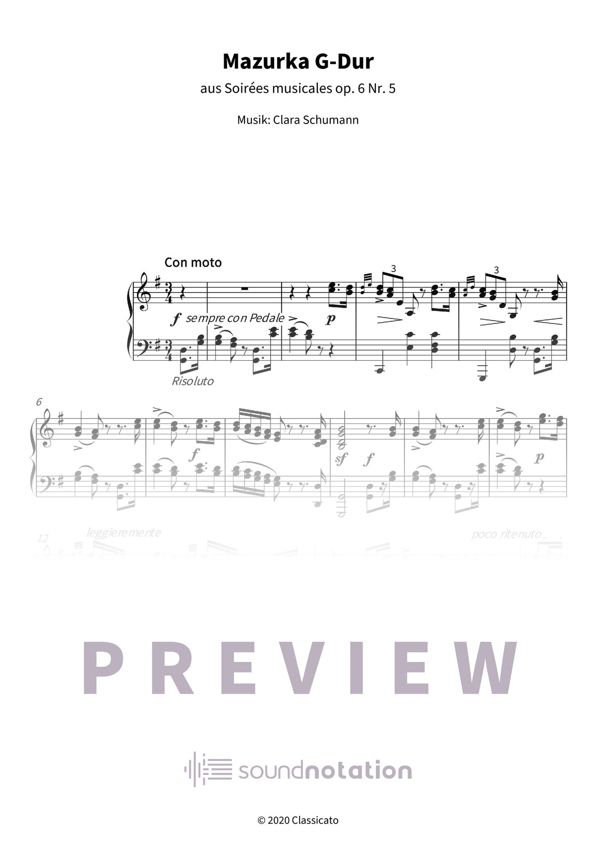Mazurka G-Dur - Preview Page 1
