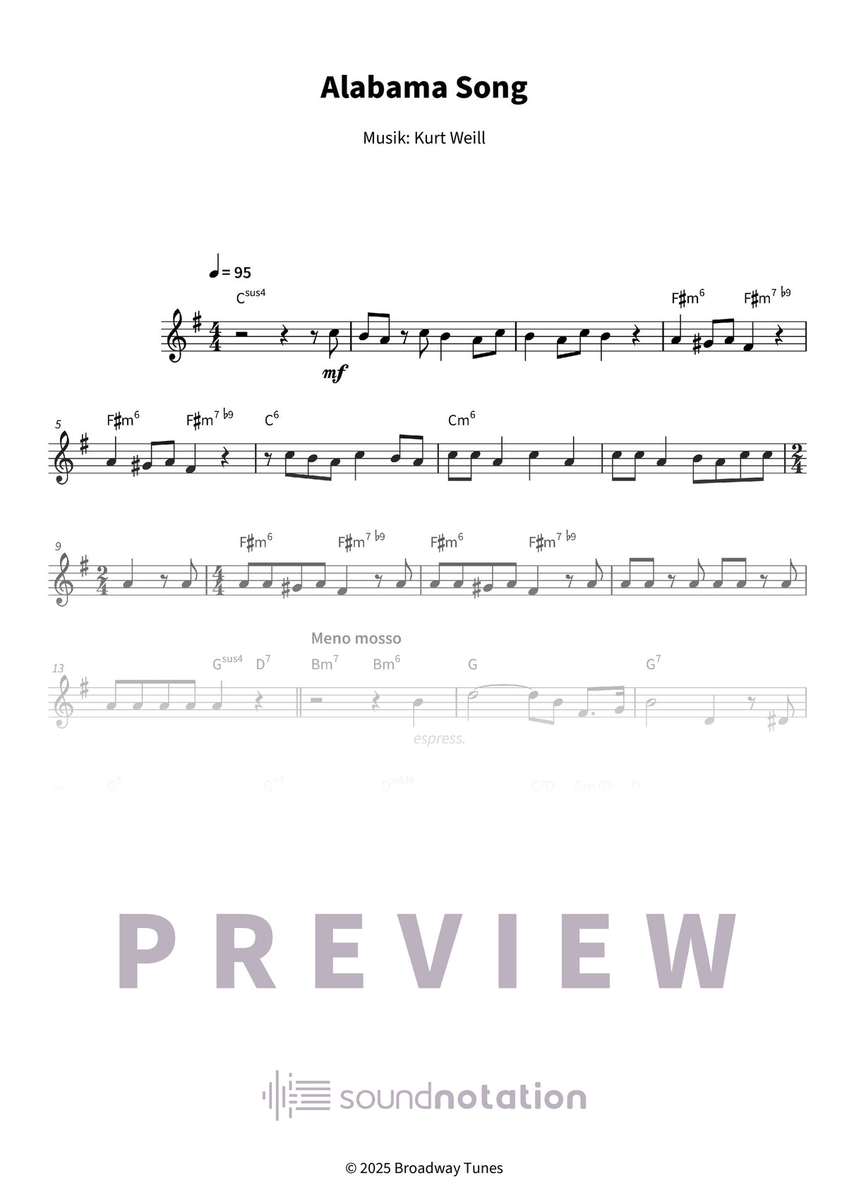Alabama Song - Preview Page 1