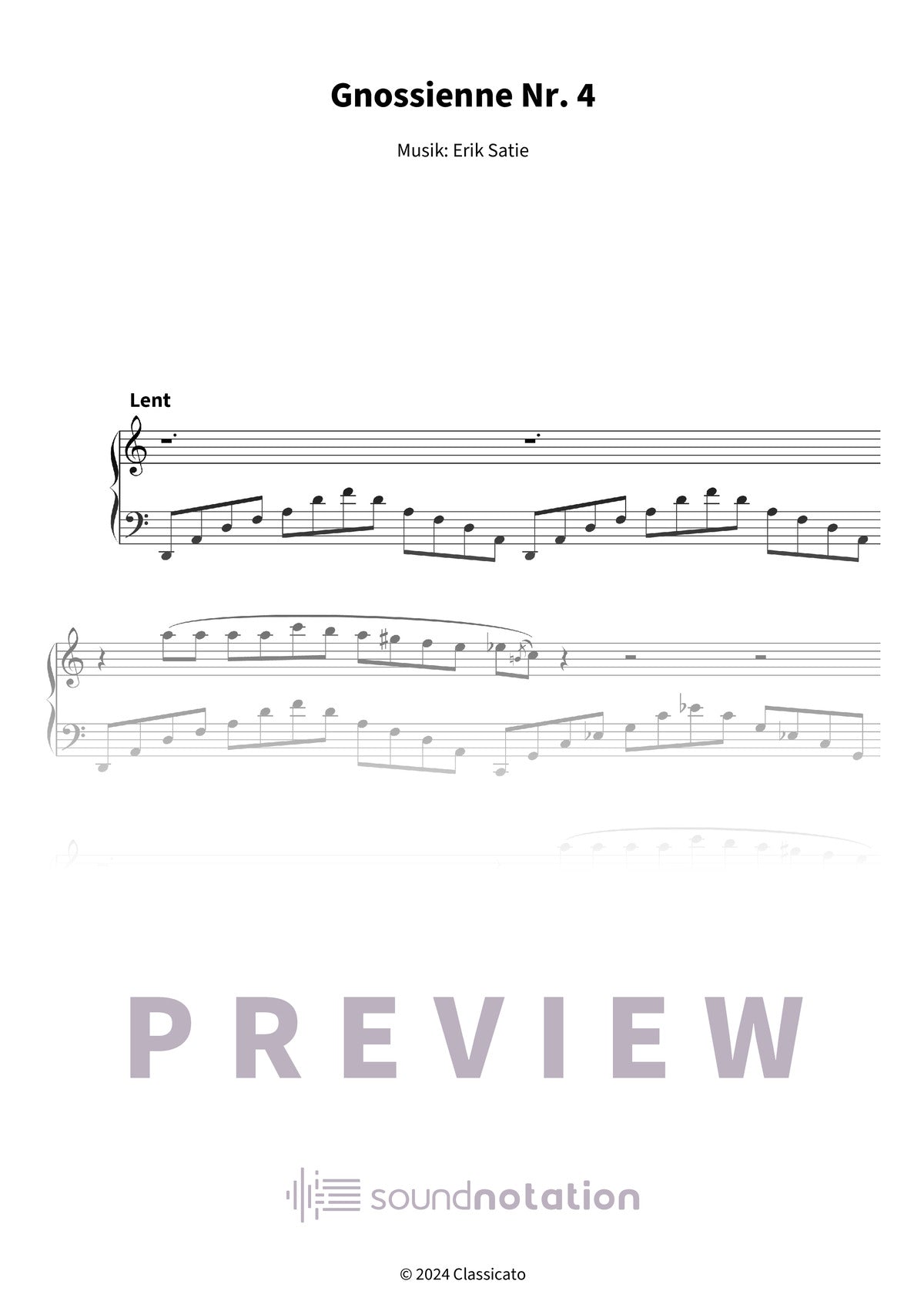 Gnossienne Nr. 4 - Preview Page 1