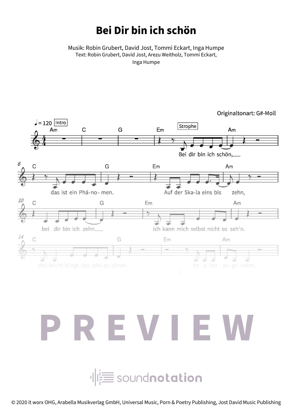 Bei Dir bin ich schön - Preview Page 1