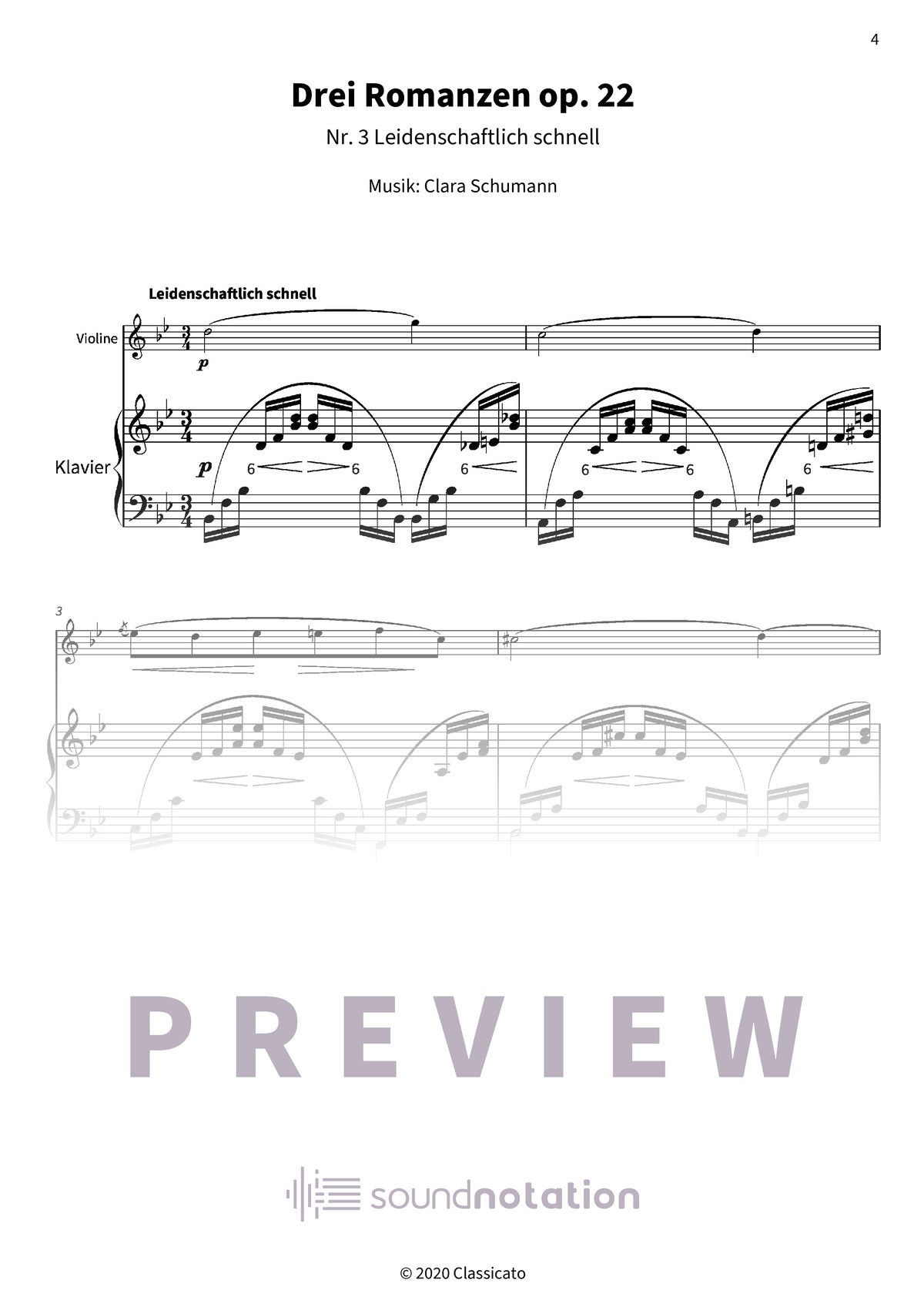 Drei Romanzen op. 22 - Preview Page 1