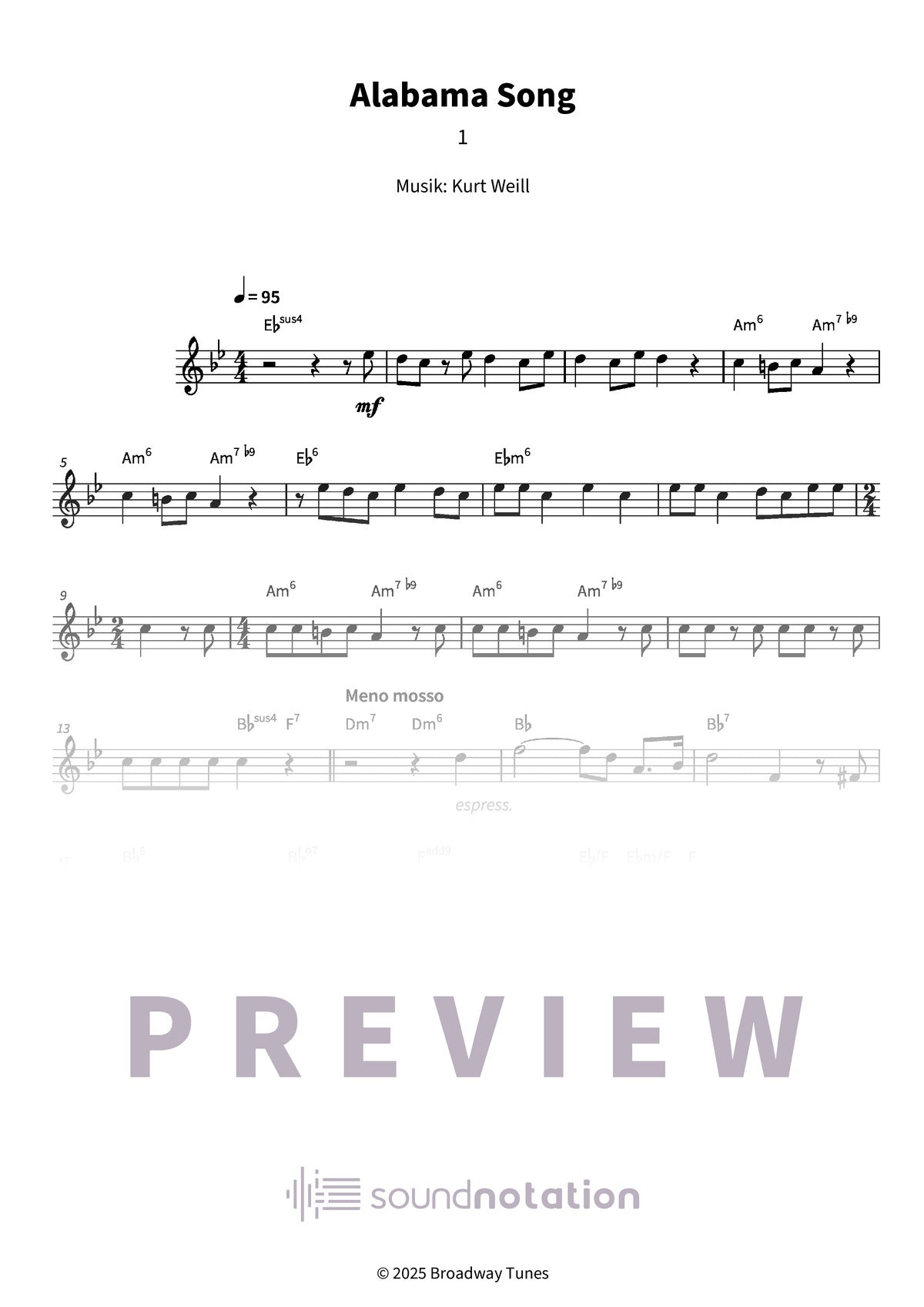 Alabama Song - Preview Page 1