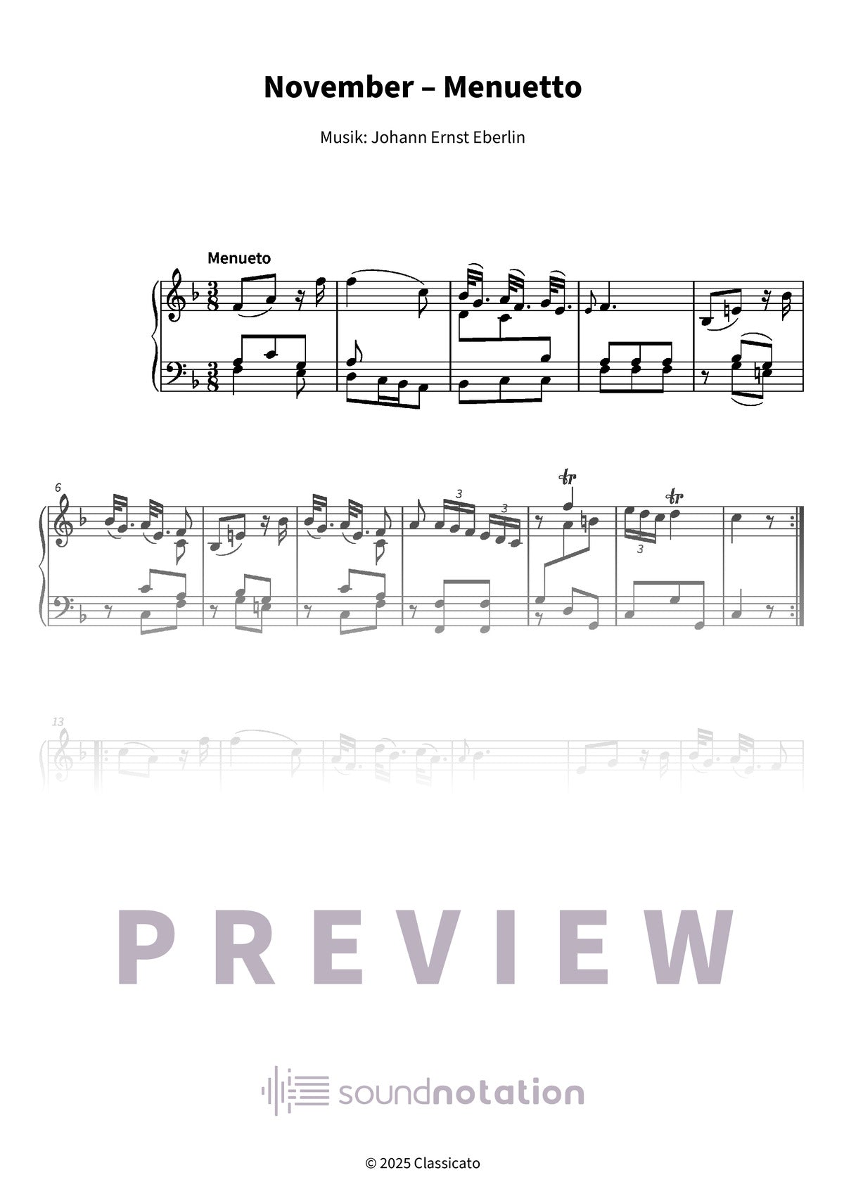 November – Menuetto - Preview Page 1