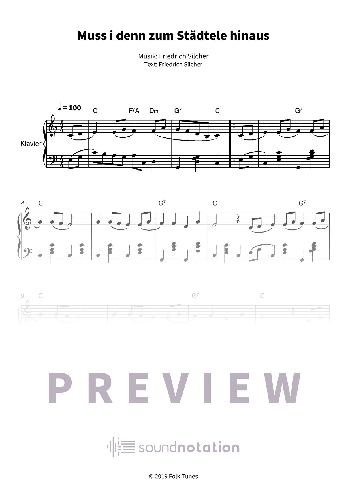 Muss i denn zum Städtele hinaus - Preview Page 1