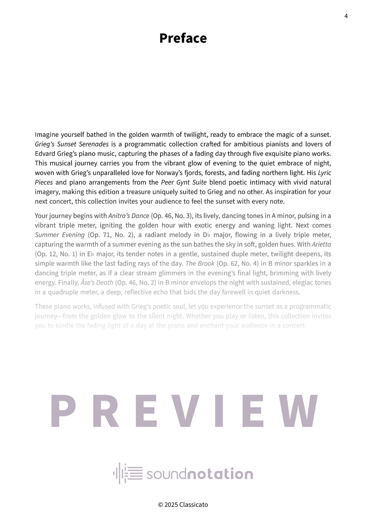 Grieg's Sunset Serenades - Preview Page 1