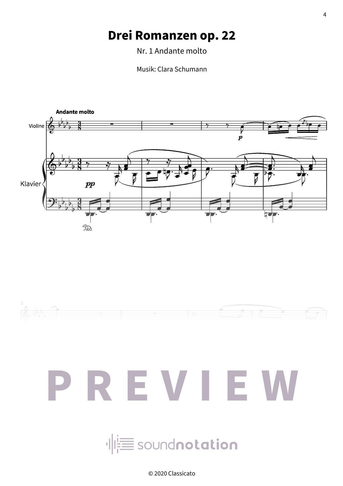 Drei Romanzen op. 22 - Preview Page 1