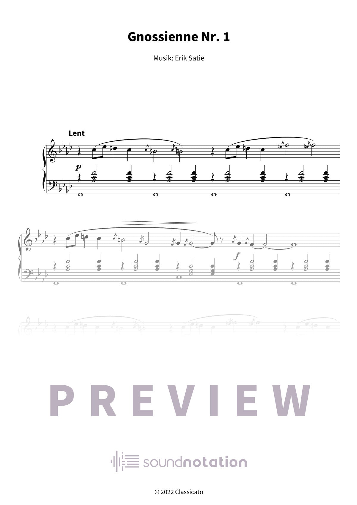 Gnossienne Nr. 1 - Preview Page 1