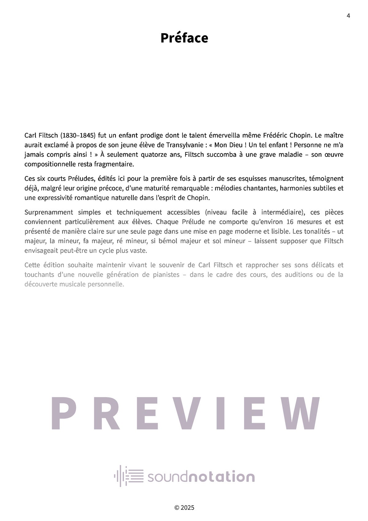 Six Préludes - Preview Page 1