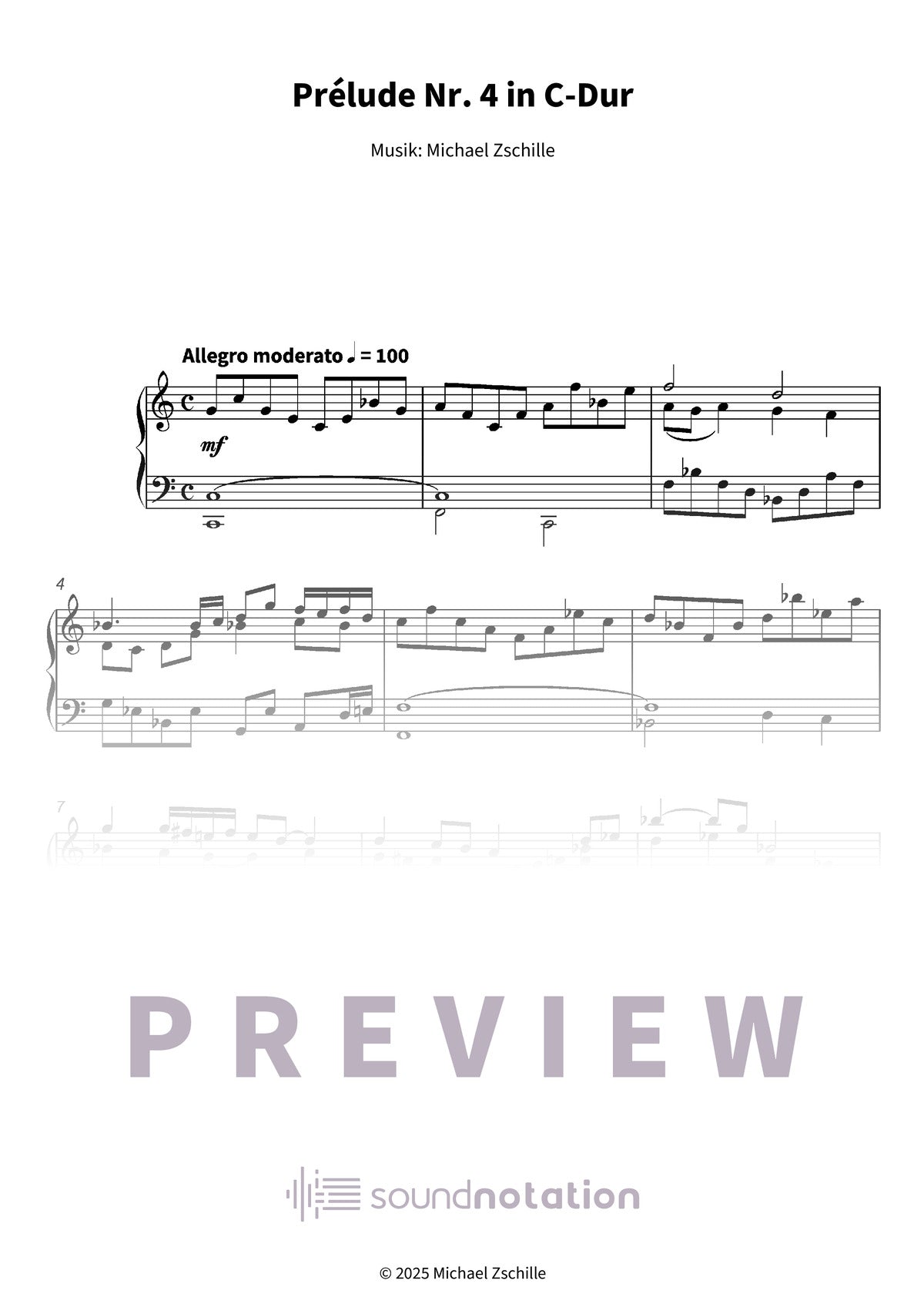 Prélude Nr. 4 in C-Dur - Preview Page 1