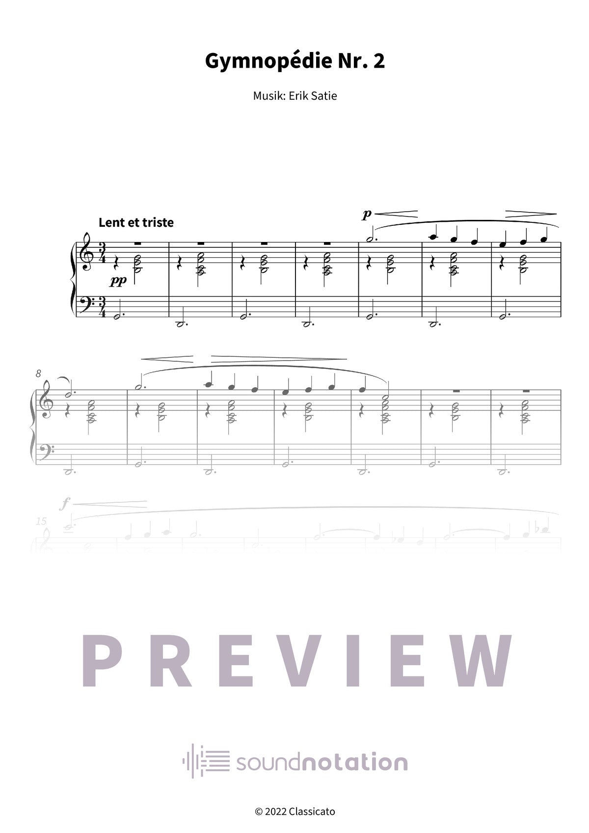 Gymnopédie Nr. 2 - Preview Page 1