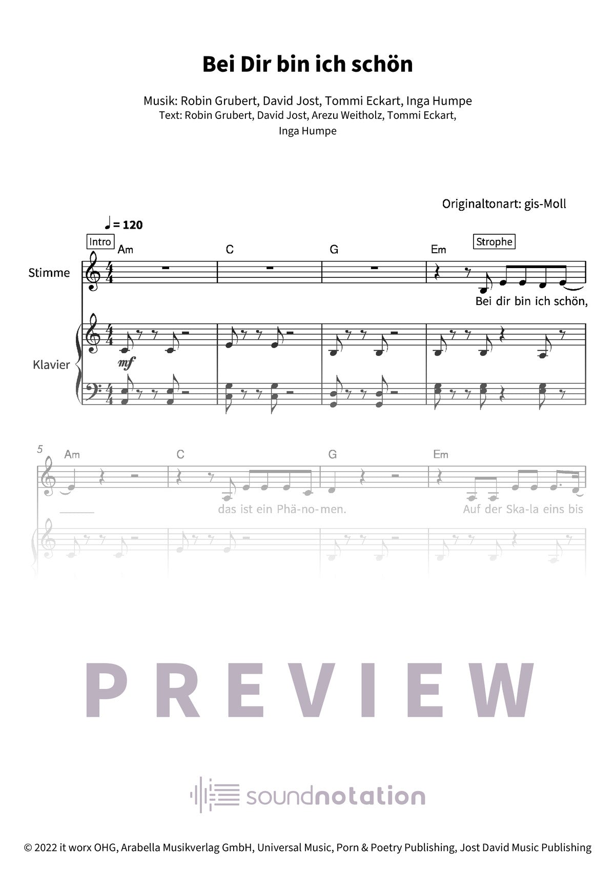Bei Dir bin ich schön - Preview Page 1