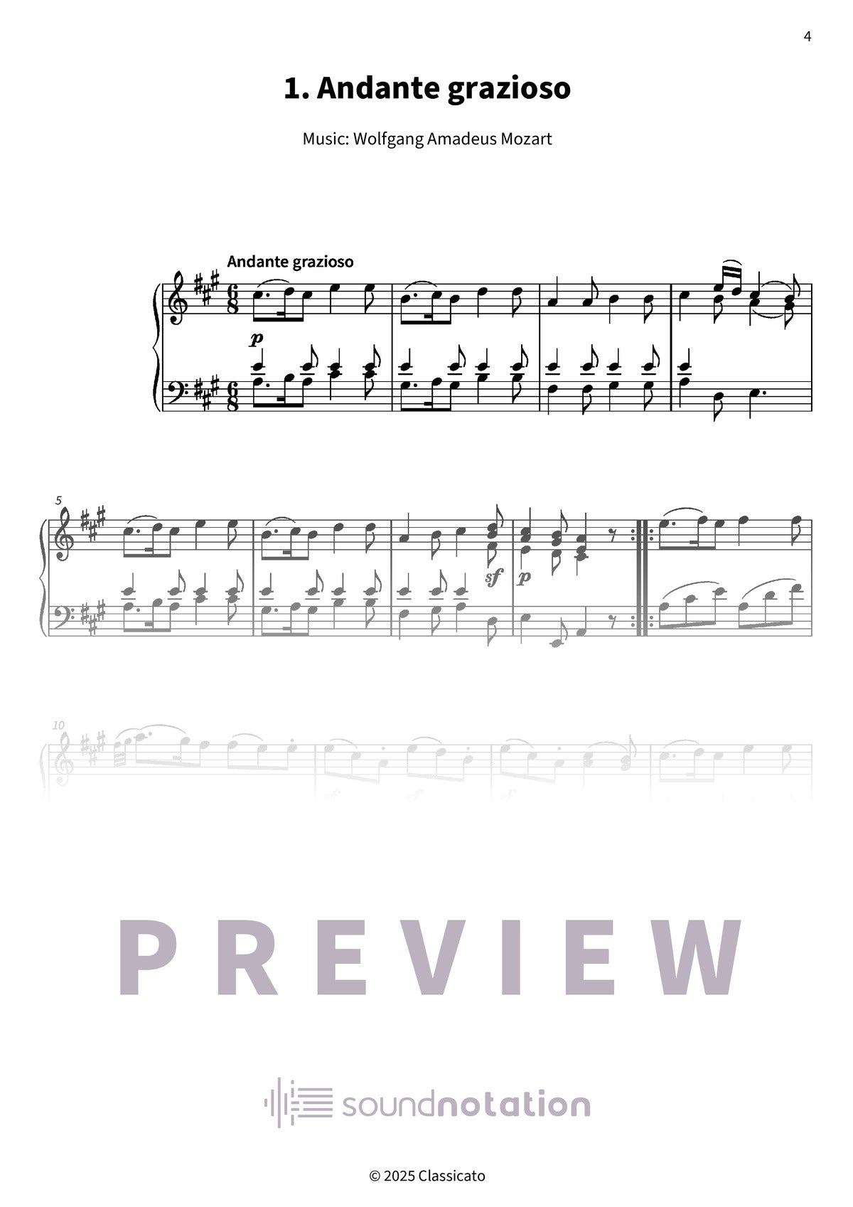 Piano Sonata No. 11, K. 331 - Preview Page 1
