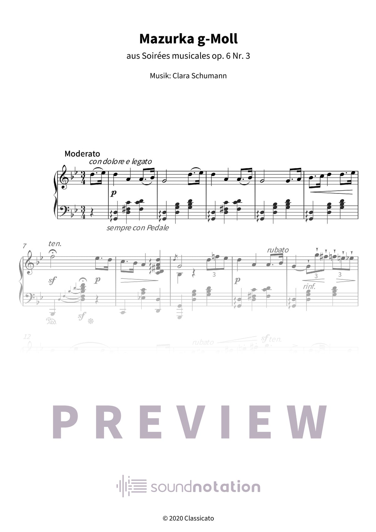 Mazurka g-Moll - Preview Page 1