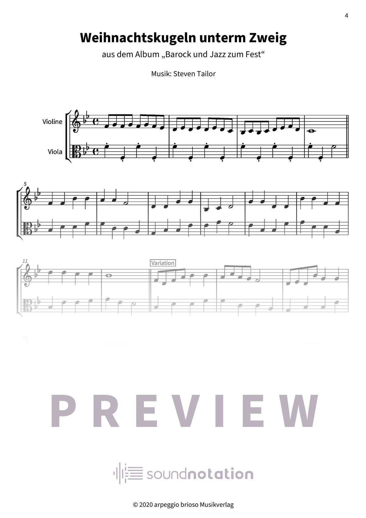 Weihnachtskugeln unterm Zweig - Preview Page 1