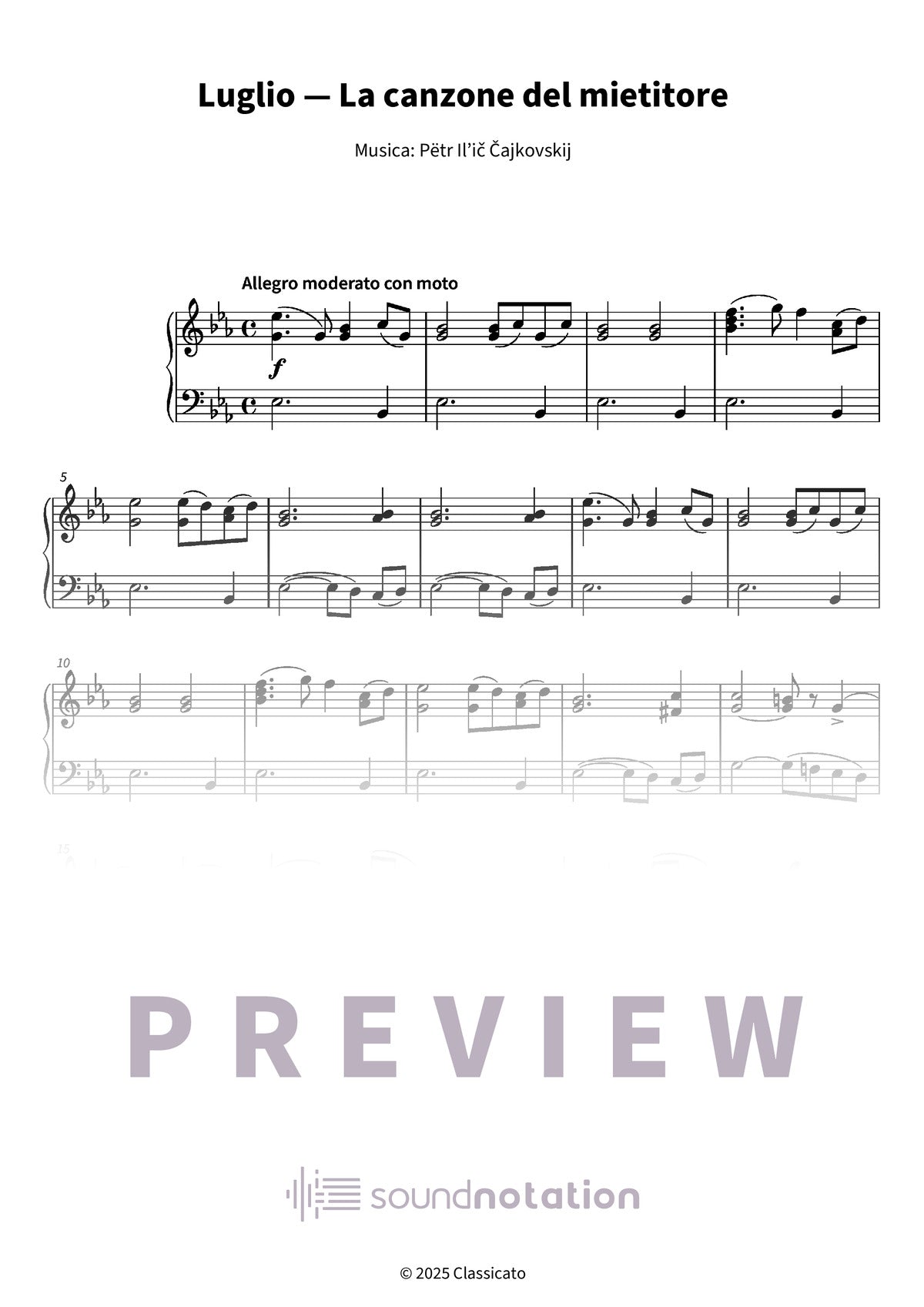 Luglio — La canzone del mietitore - Preview Page 1
