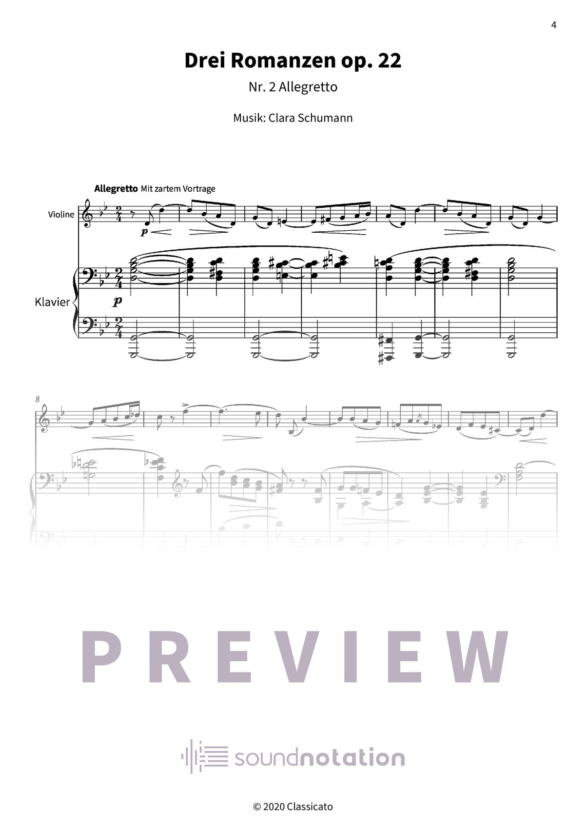Drei Romanzen op. 22 - Preview Page 1