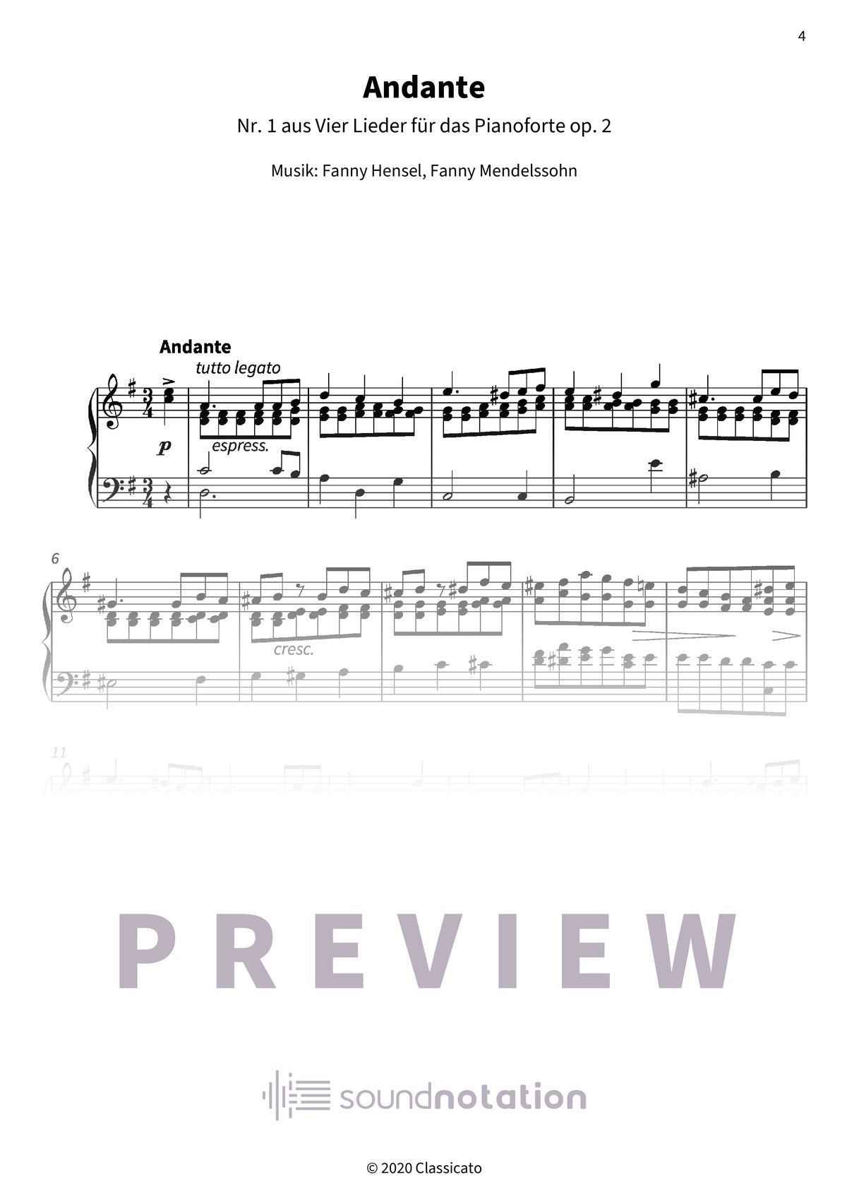 Vier Lieder für das Pianoforte op. 2 - Preview Page 1
