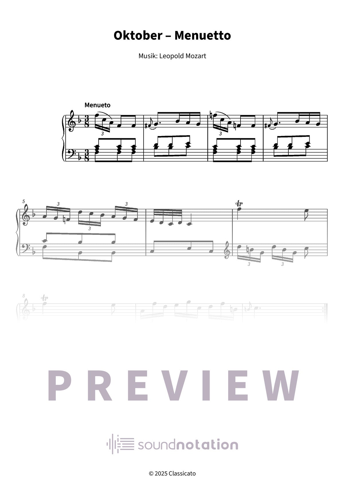 Oktober – Menuetto - Preview Page 1