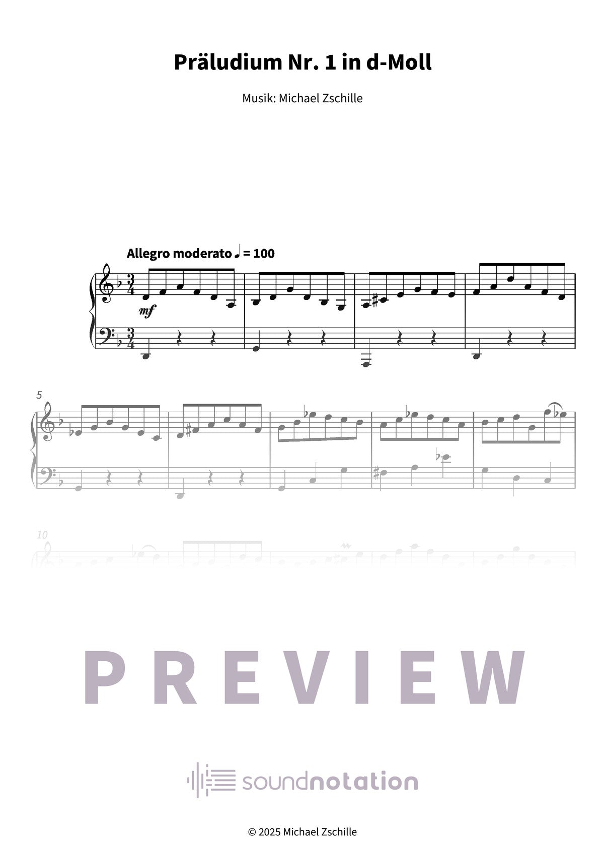 Präludium Nr. 1 in d-Moll - Preview Page 1