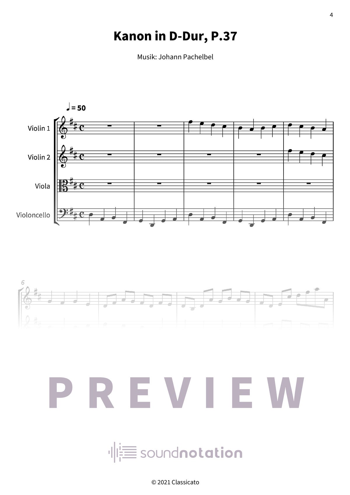 Kanon in D-Dur - Preview Page 1