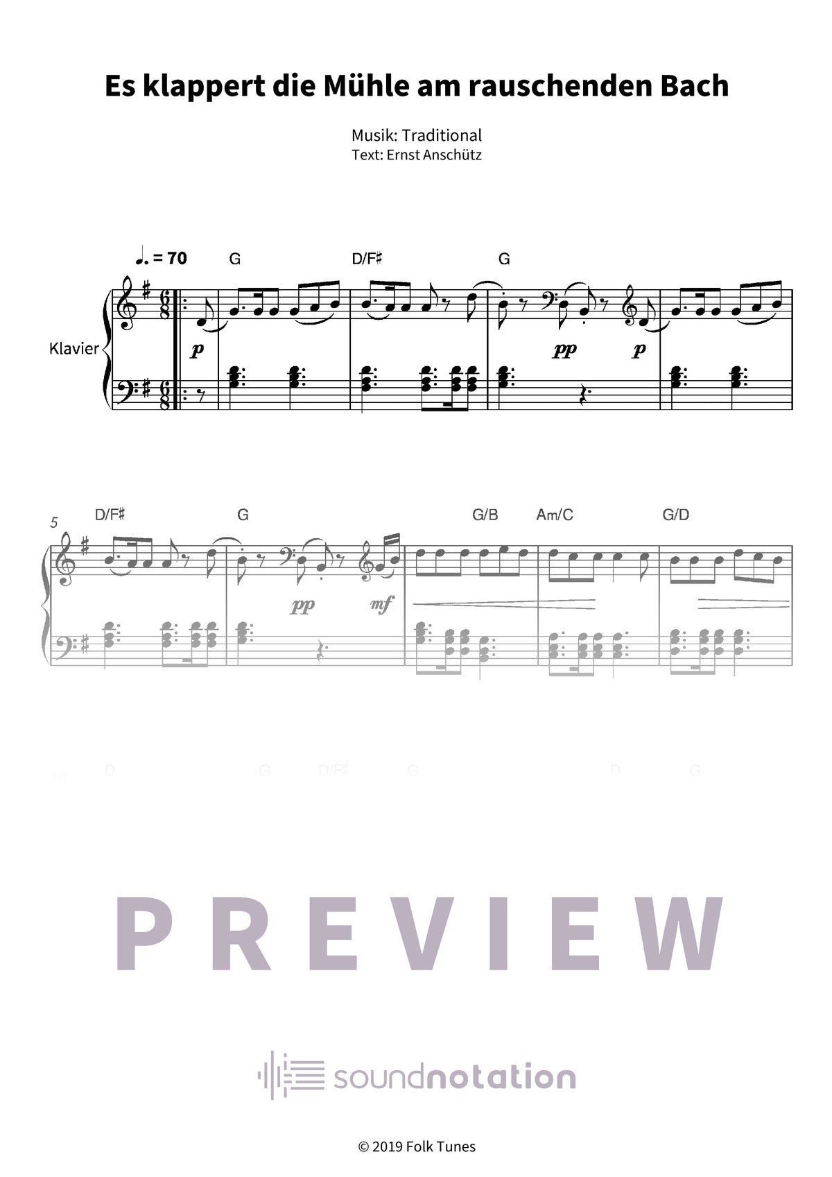 Es klappert die Mühle am rauschenden Bach - Preview Page 1