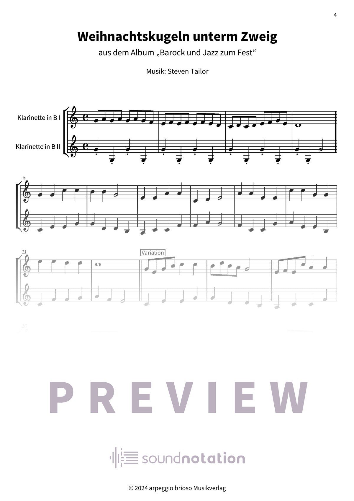 Weihnachtskugeln unterm Zweig - Preview Page 1