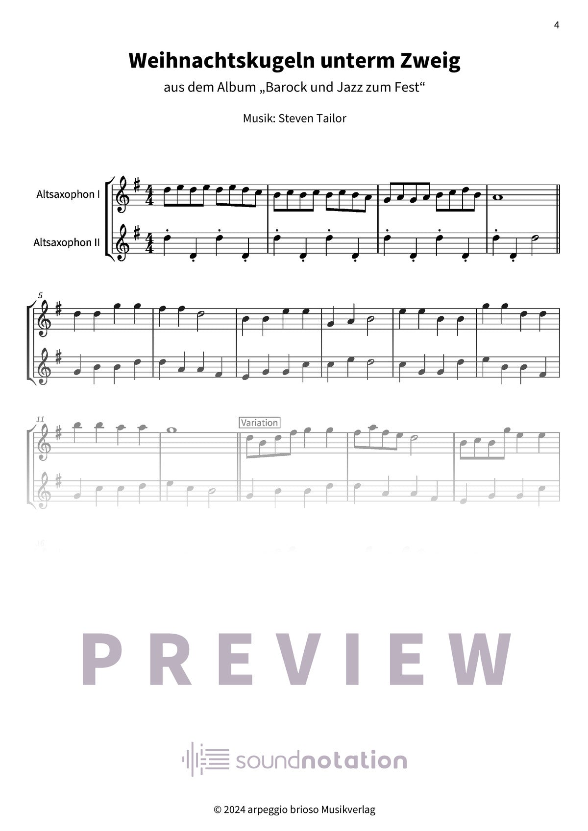 Weihnachtskugeln unterm Zweig - Preview Page 1