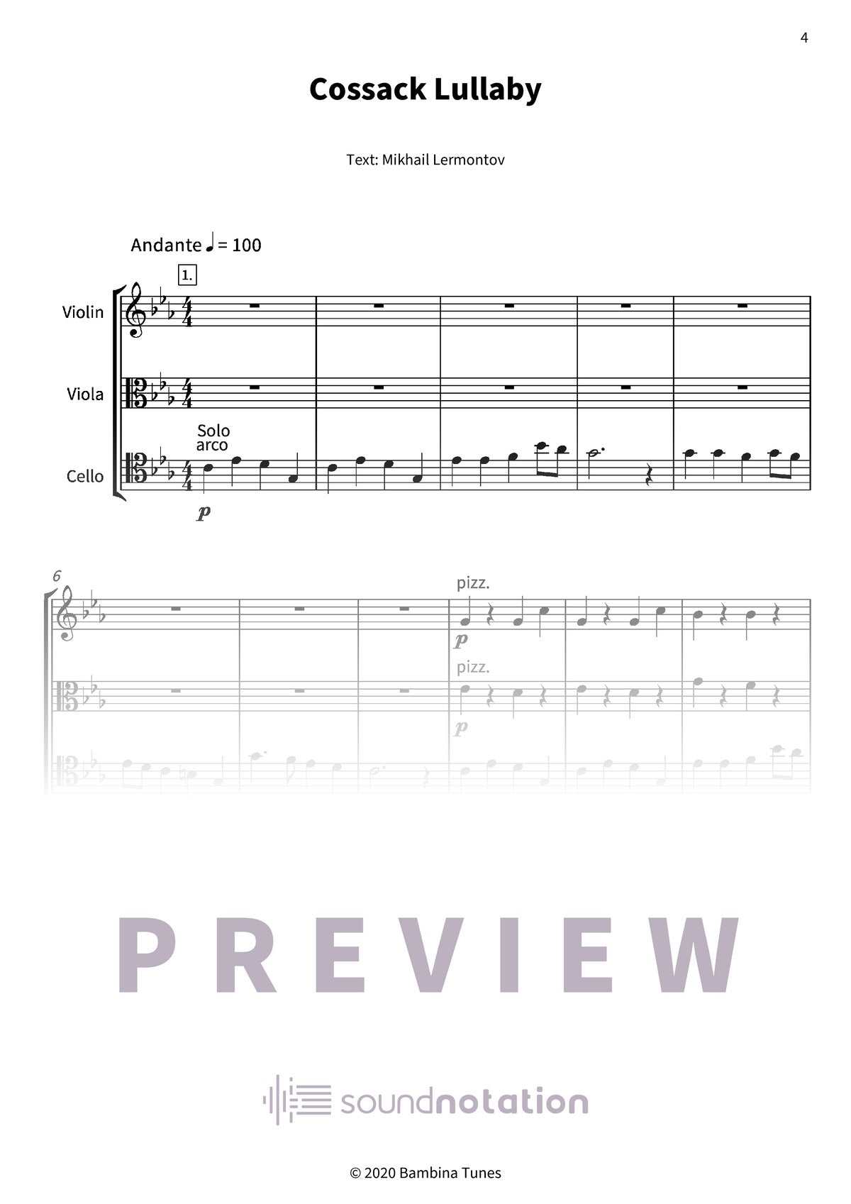 Cossack Lullaby - Preview Page 1