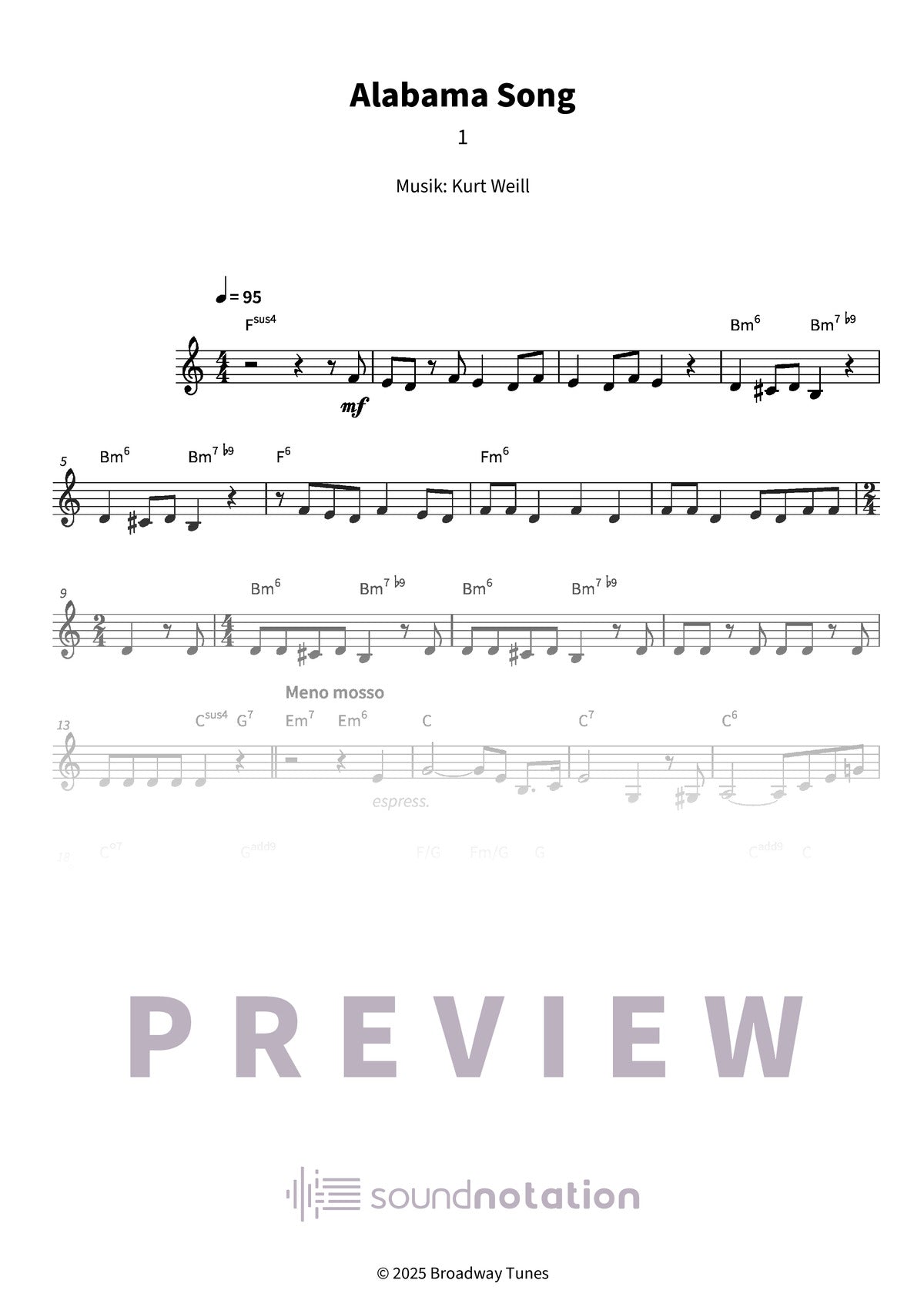 Alabama Song - Preview Page 1