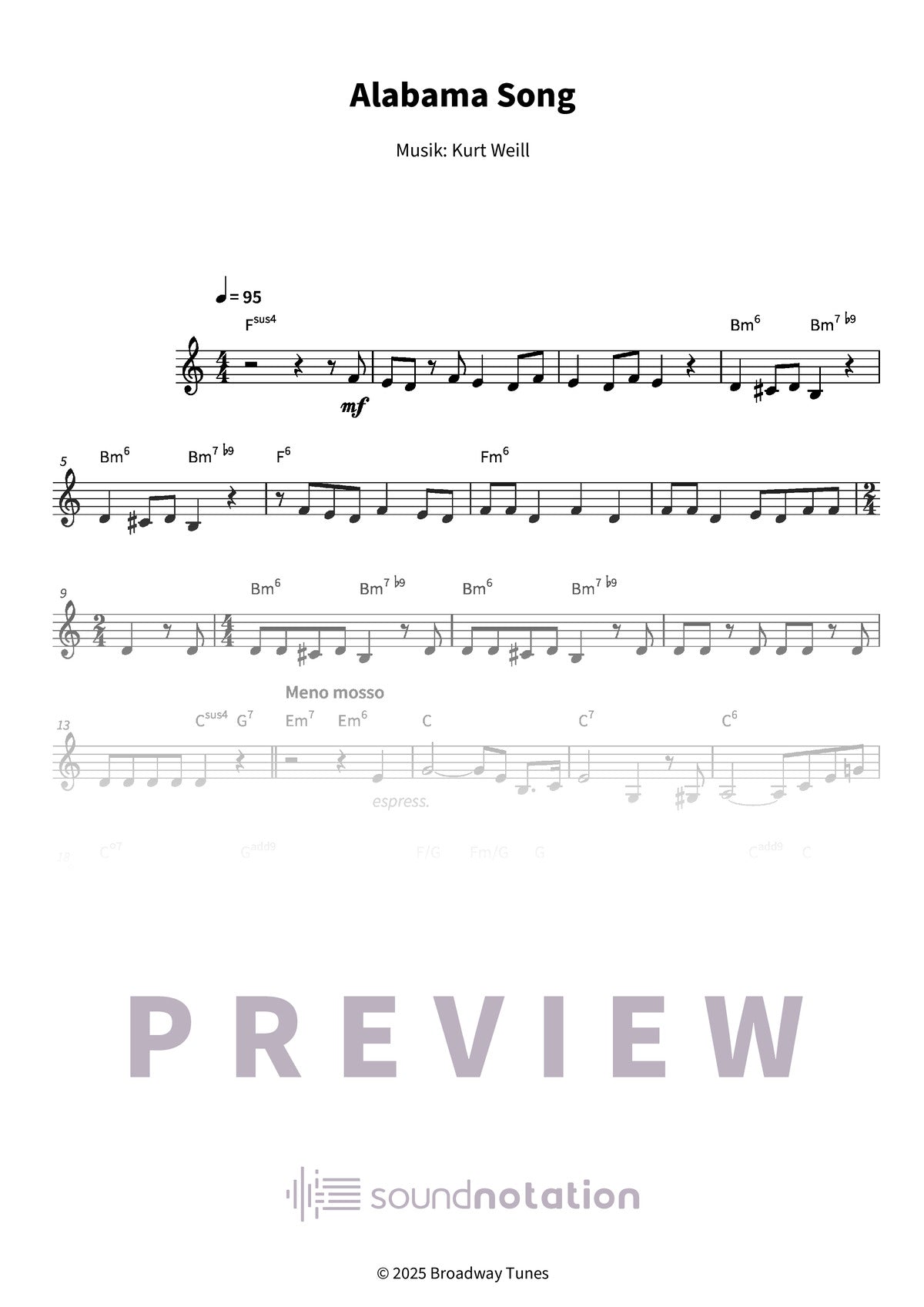 Alabama Song - Preview Page 1