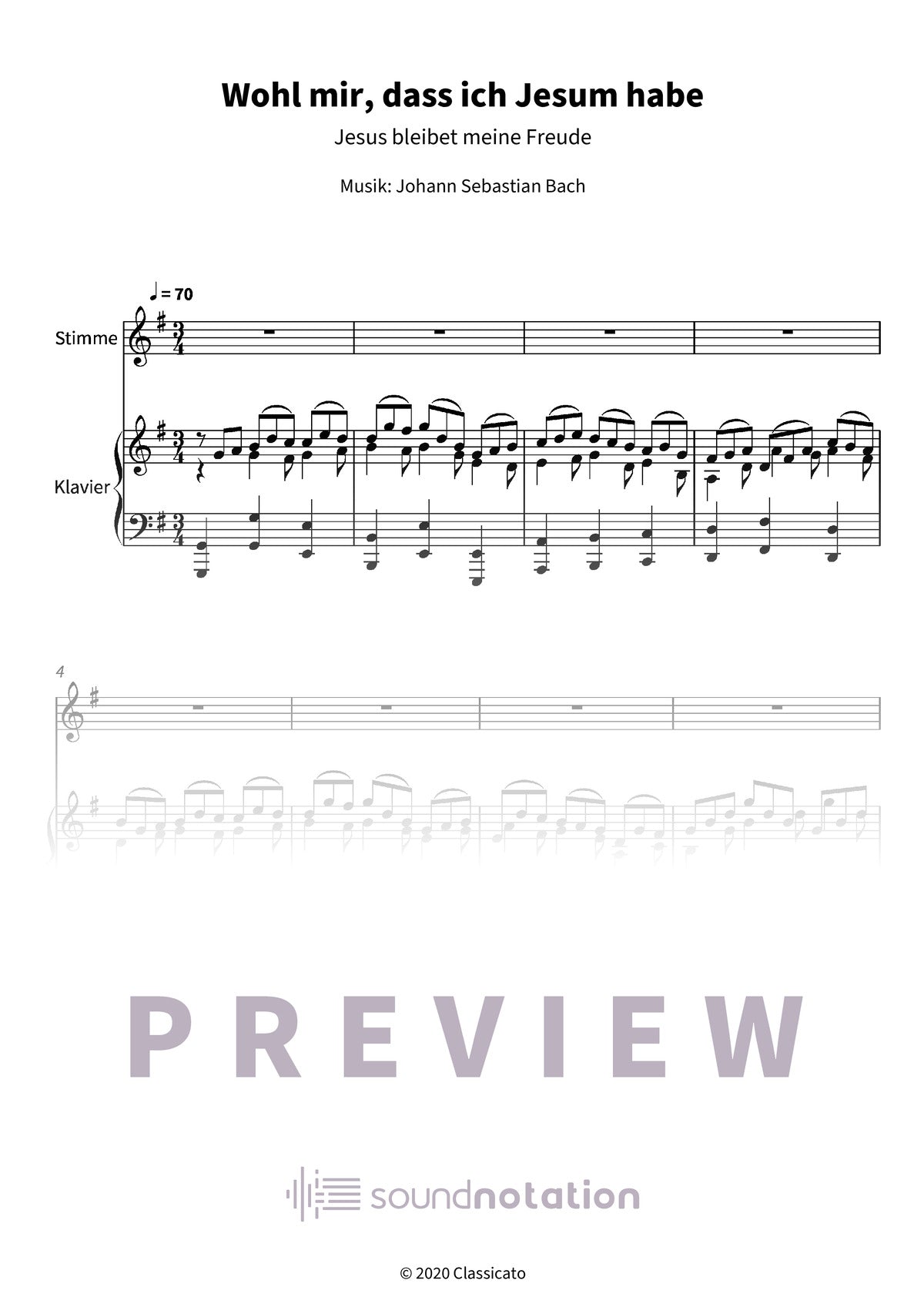 Wohl mir, dass ich Jesum habe - Preview Page 1