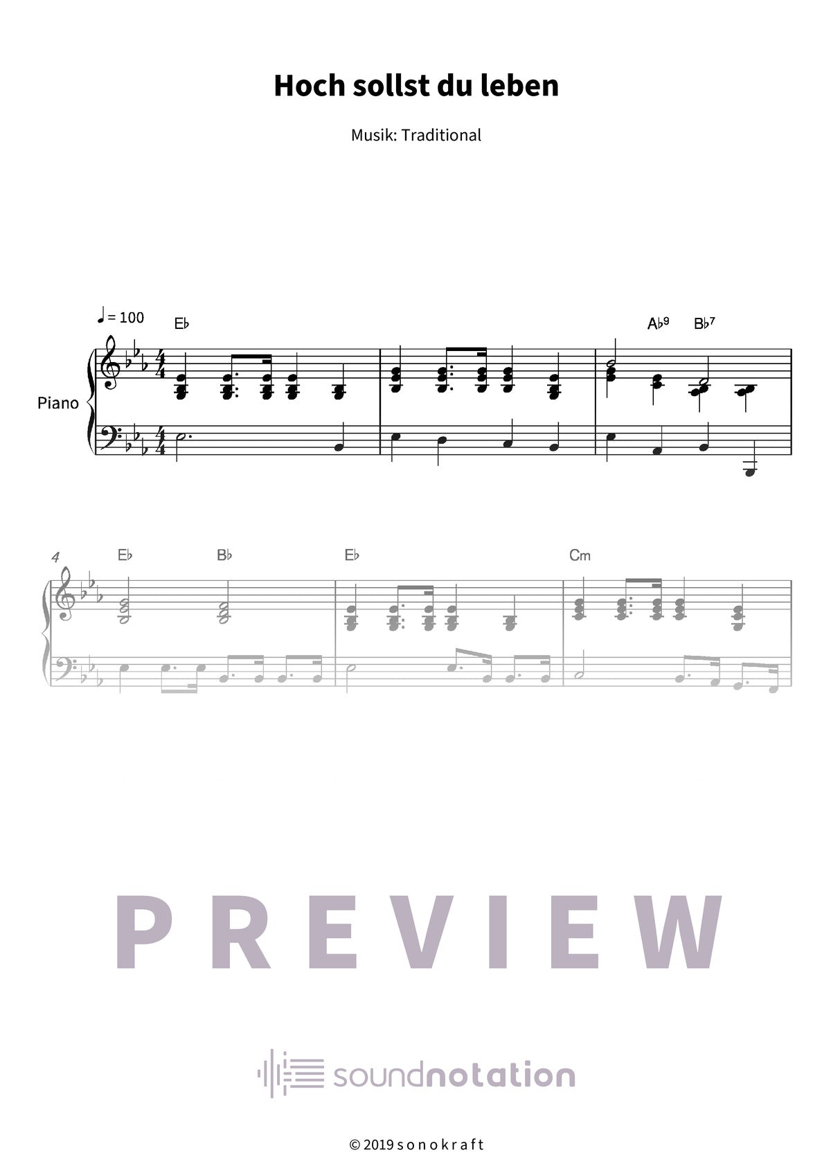 Hoch sollst du leben - Preview Page 1