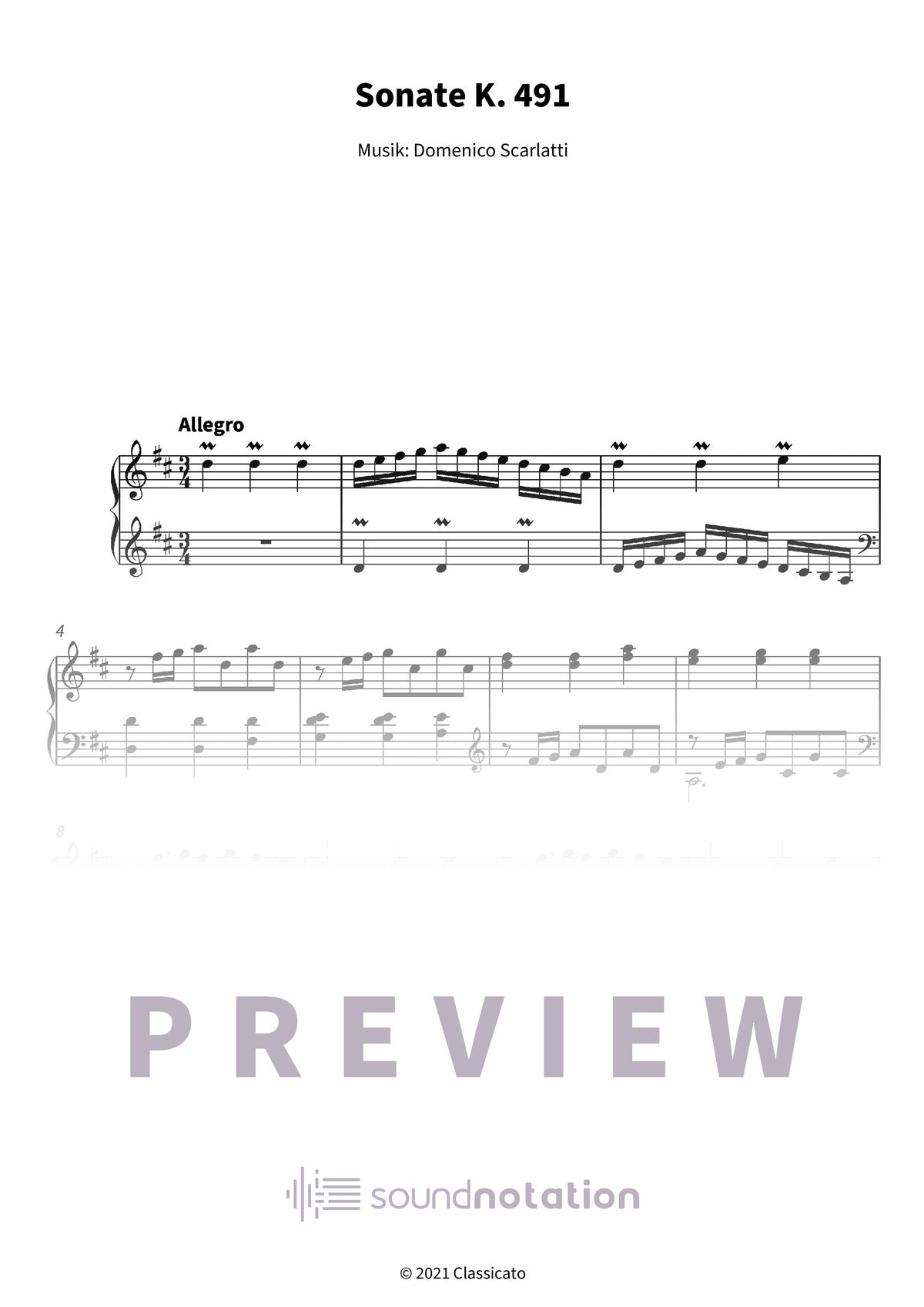 Sonate K. 491 - Preview Page 1