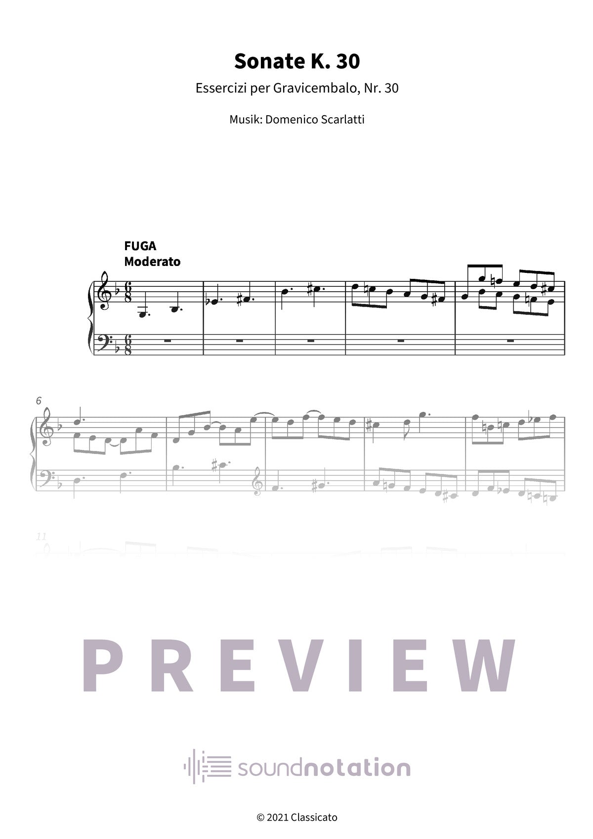 Sonate K. 30 - Preview Page 1