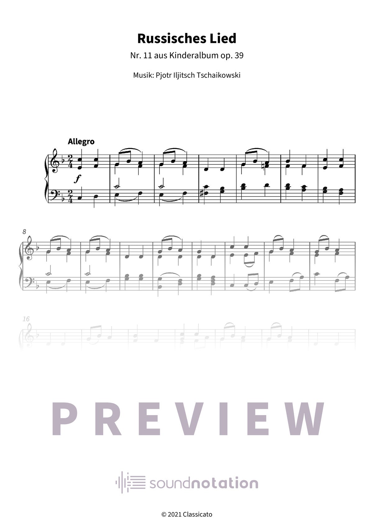 Russisches Lied - Preview Page 1