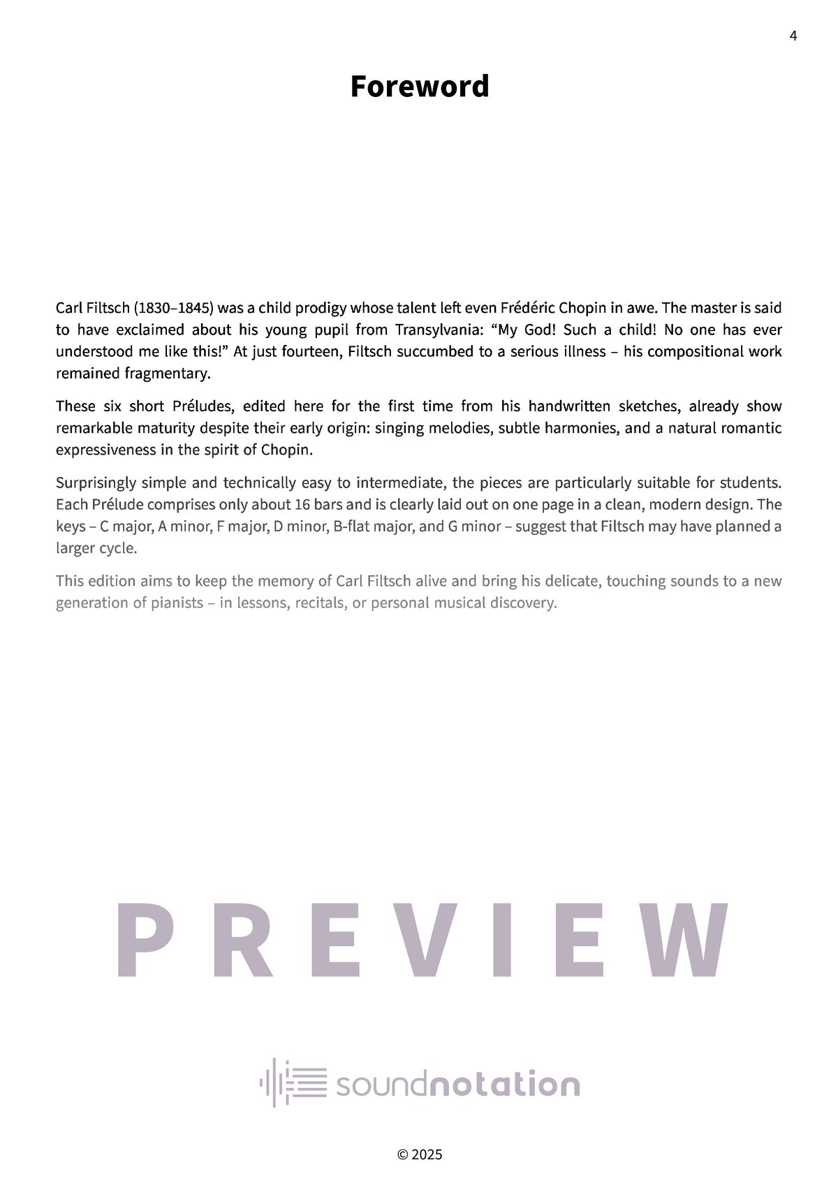 Six Préludes - Preview Page 1
