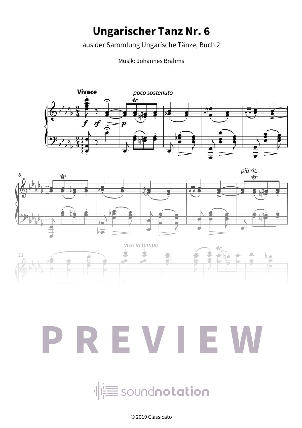 Ungarischer Tanz Nr. 6 - Preview Page 1