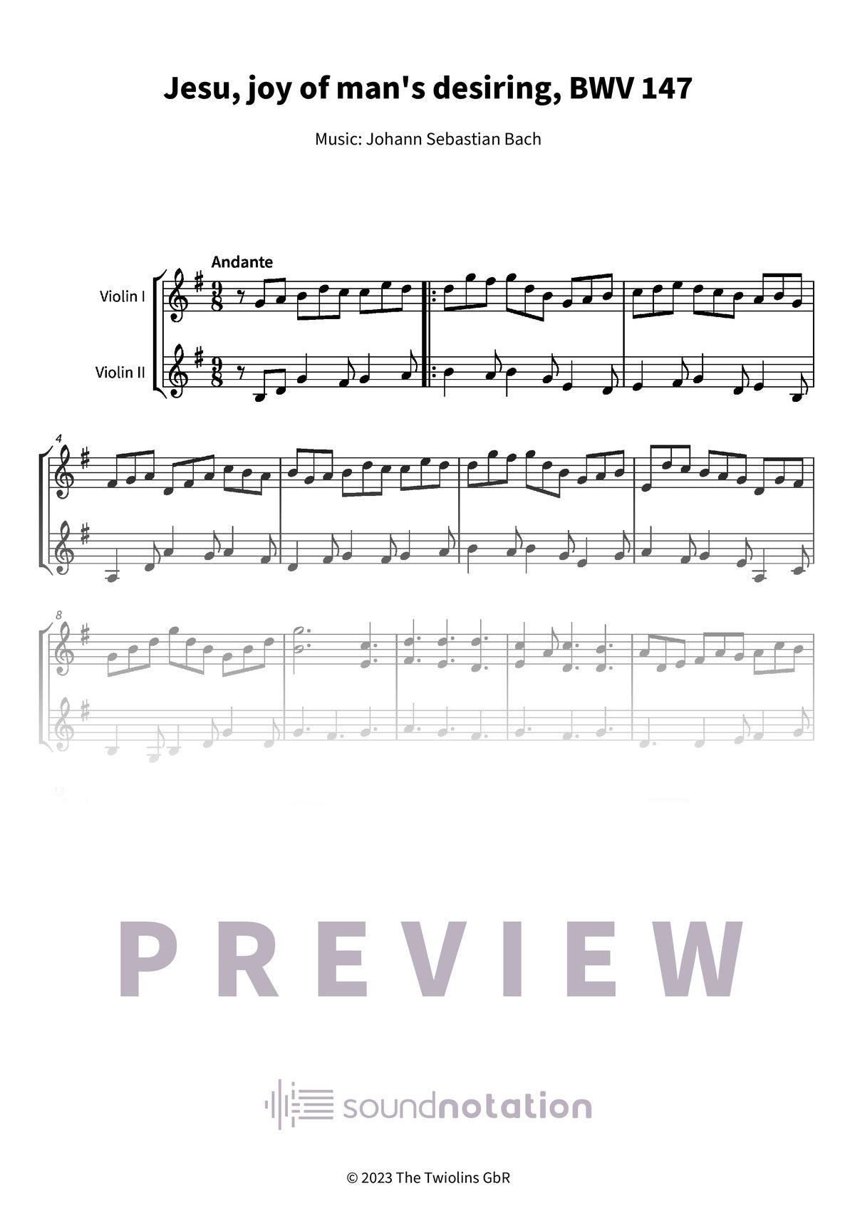 Jesu, joy of man's desiring - Preview Page 1