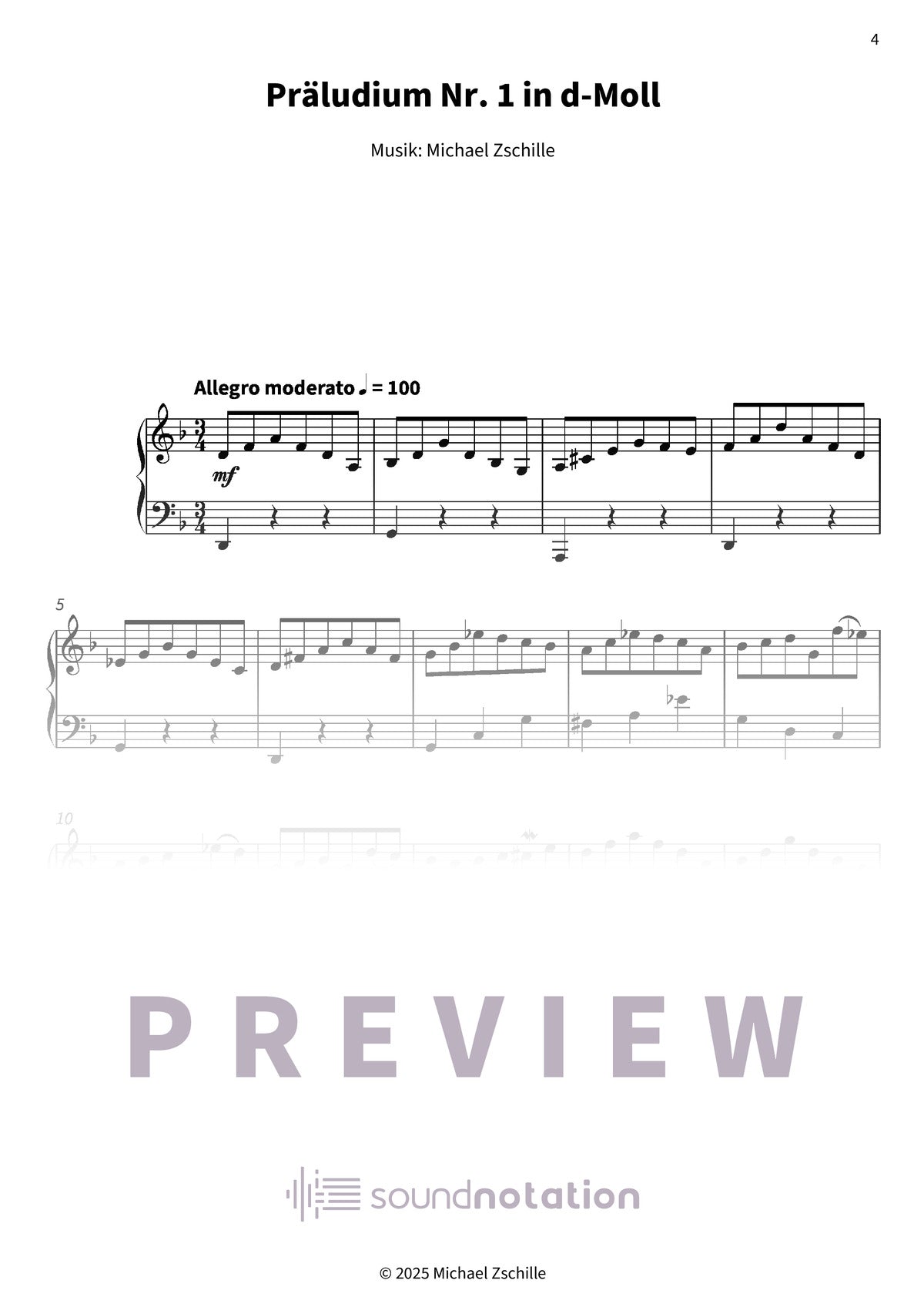 Vier Präludien - Preview Page 1