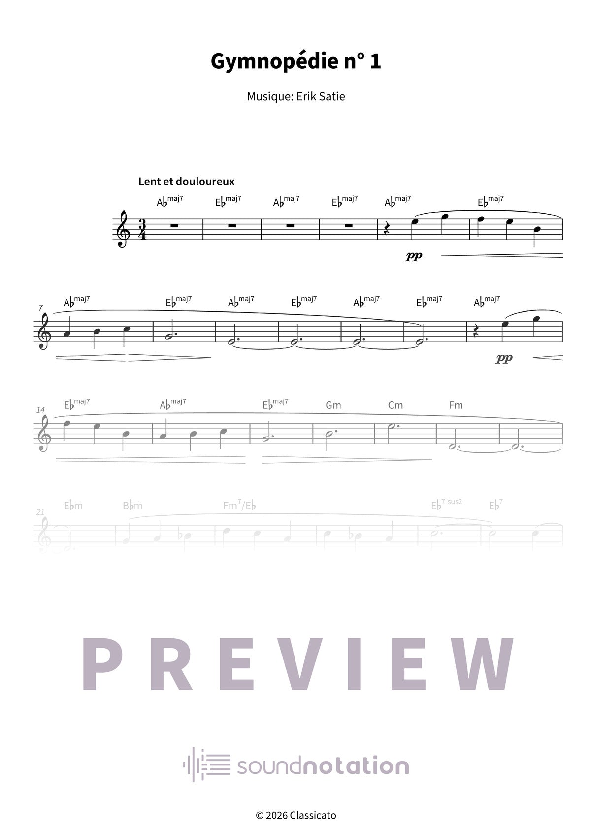 Gymnopédie n° 1 - Preview Page 1