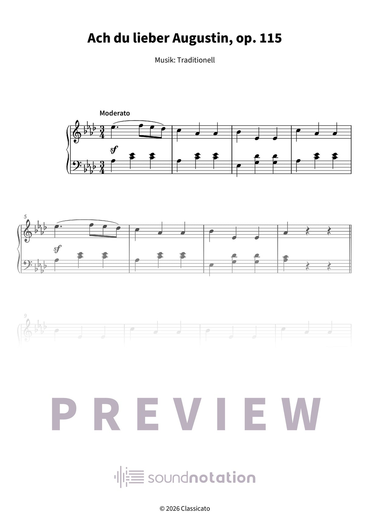 Ach du lieber Augustin - Preview Page 1